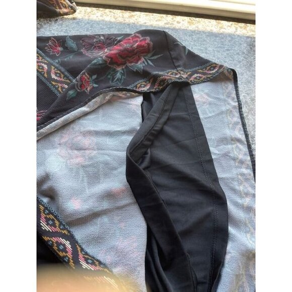 Flying Tomato Floral Embroidered Bell Sleeve Tunic Mini Dress Women's M - Picture 16 of 16